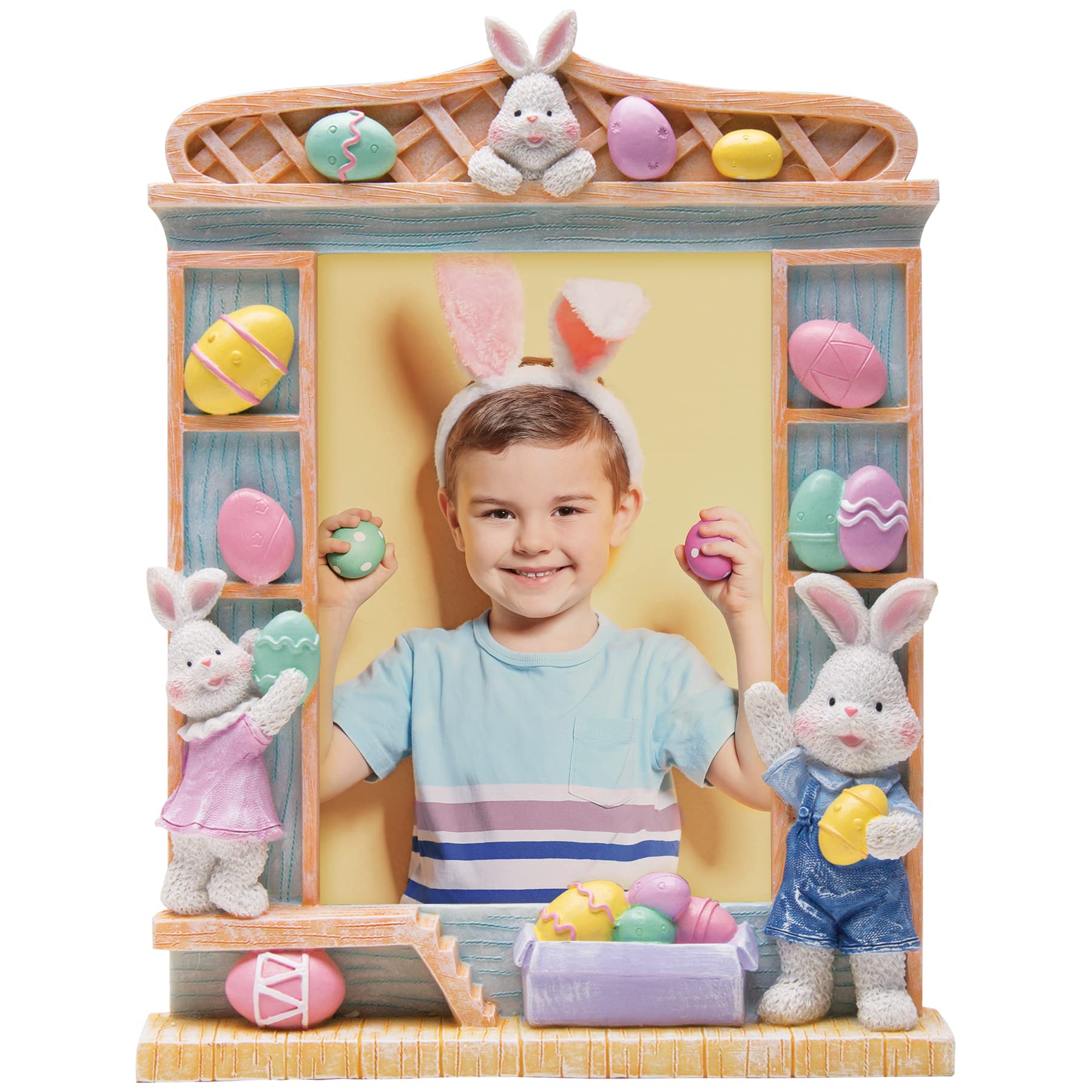 Fine Photo Gifts Easter Bunny eggs resin frame front view for festive memories