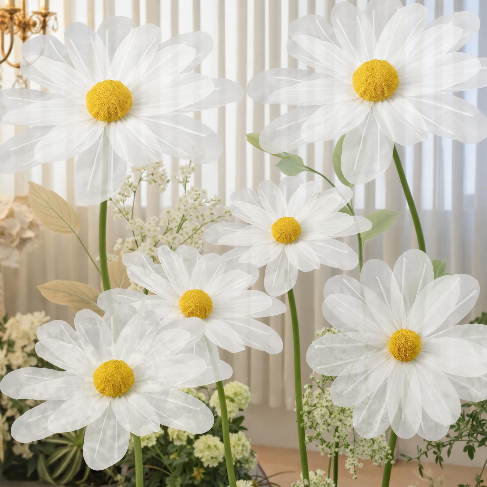 FineCheer large 30 cm white daisy for elegant indoor decor.