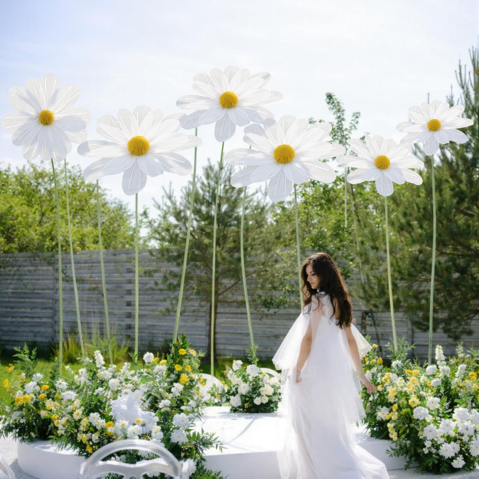 FineCheer wedding-display daisy for ceremony backdrops.
