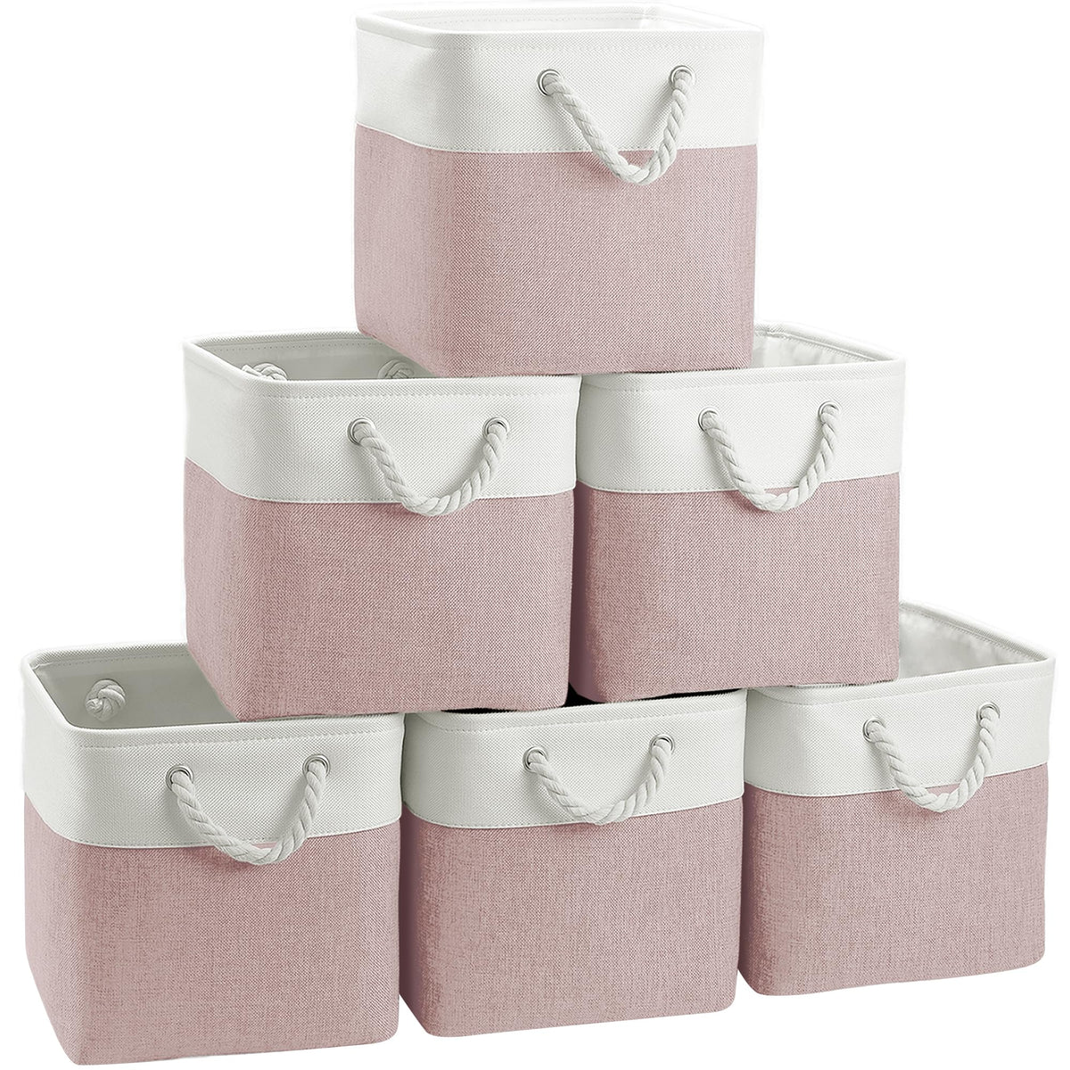 FinishingBo cube bin with linen exterior for durable everyday organization