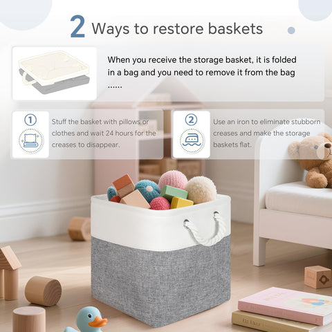 FinishingBo fabric cubes holding clothes, towels, and accessories