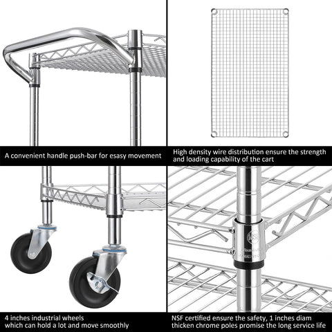 Finnhomy 3-tier cart ventilated shelves prevent moisture buildup.