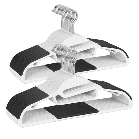 Finnhomy 50-pack plastic hangers with non-slip pads keep garments secure