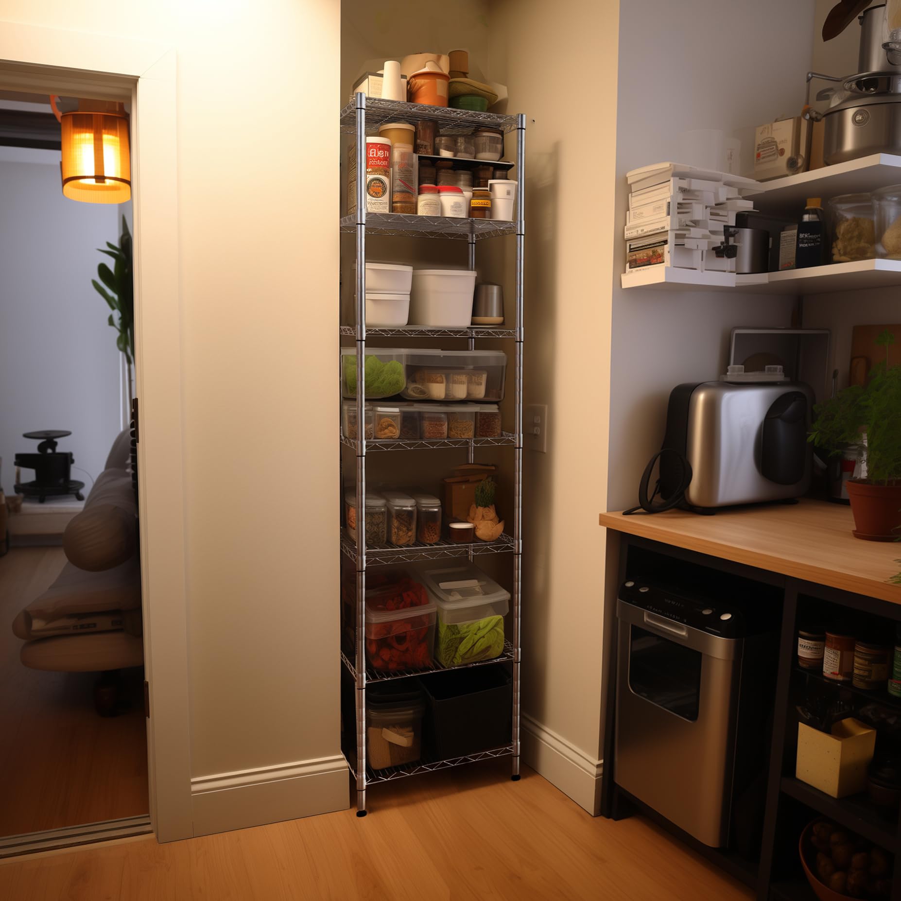 Finnhomy shelving with adjustable 1-inch increments for flexible layout.