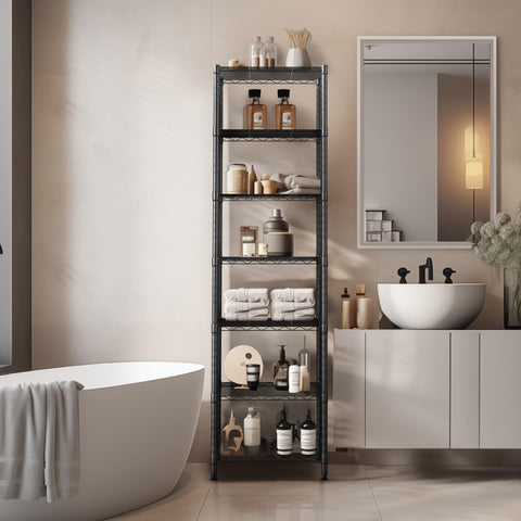 Finnhomy black-coated shelves resist rust and suit modern spaces