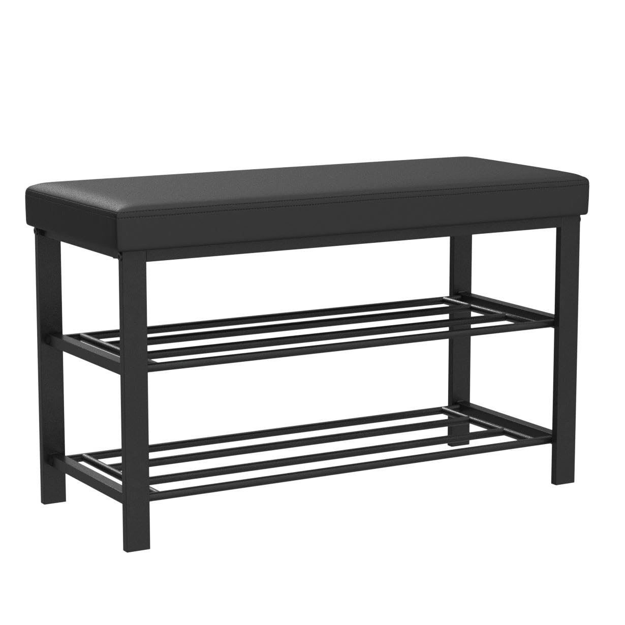 Finnhomy black metal frame provides sturdy support for daily use.
