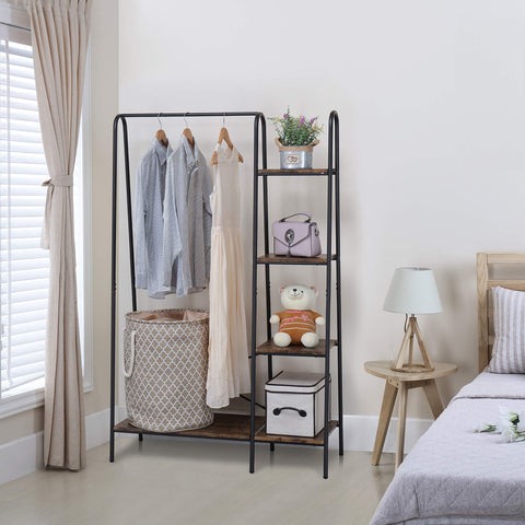 Finnhomy heavy-duty clothes rack in assembly stage showing sturdy frame