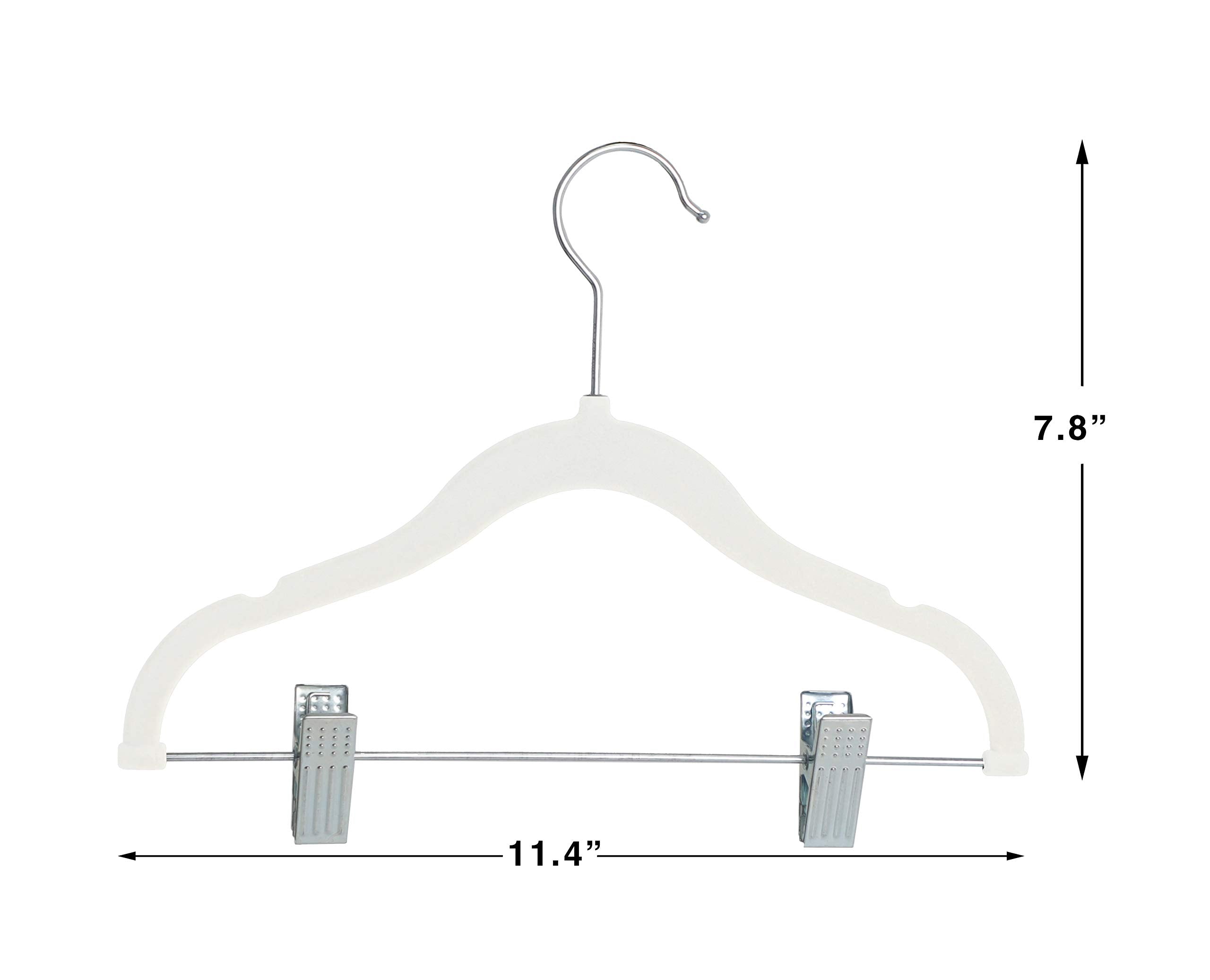 Finnhomy movable clip hanger showing adjustable width for pants and skirts.