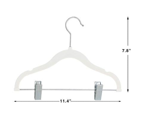 Finnhomy movable clip hanger showing adjustable width for pants and skirts.