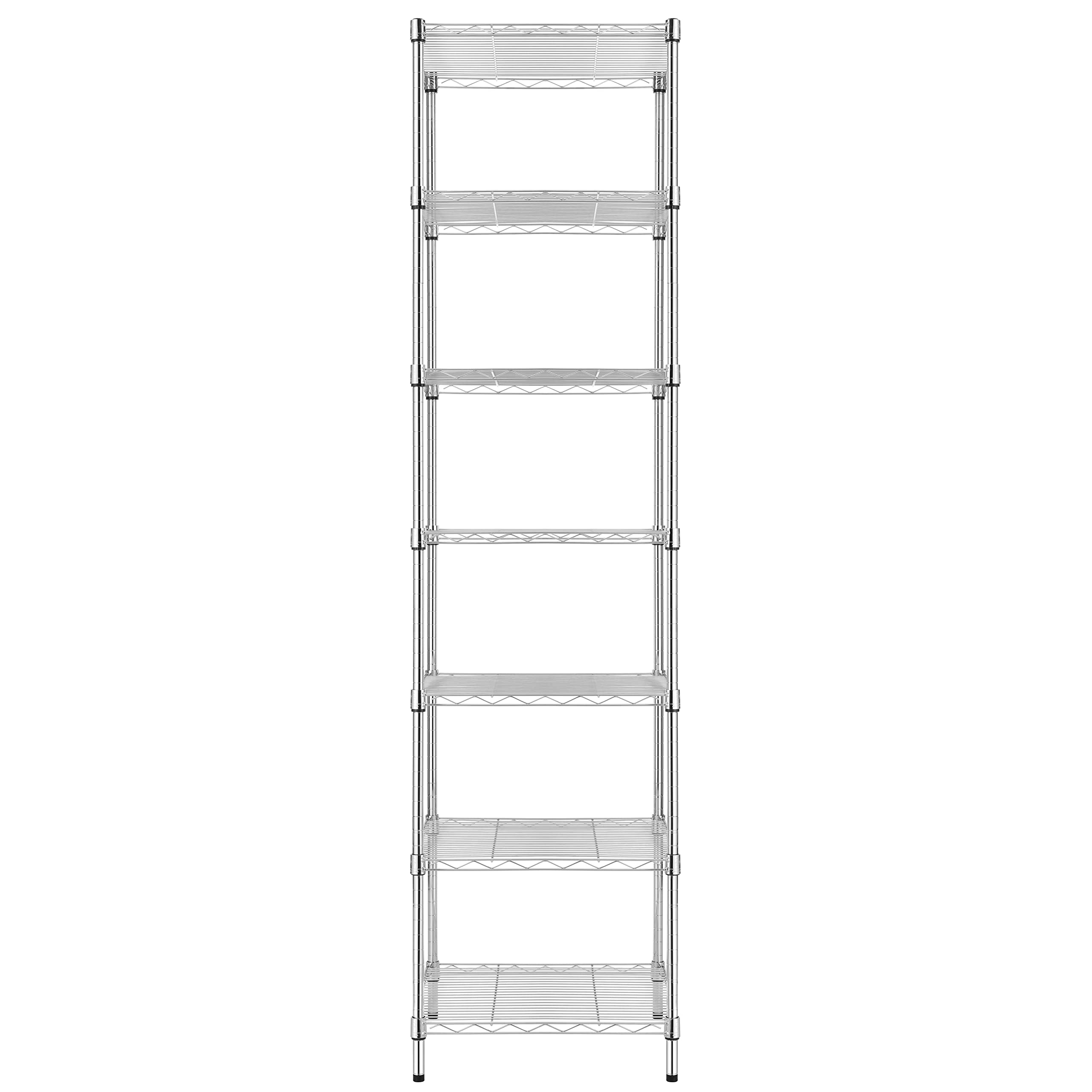 Finnhomy sturdy wire shelves support up to 150 lbs per level.