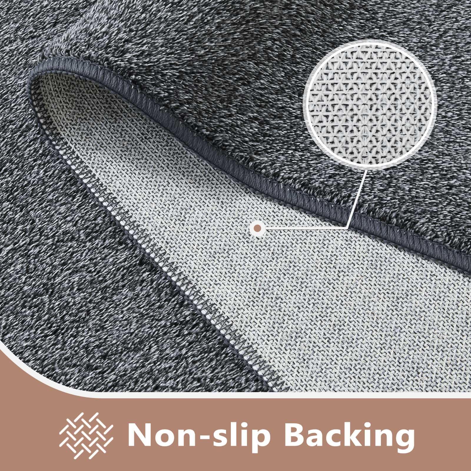 Non-slip backing on FinRèc Home rug keeps it secure on floors