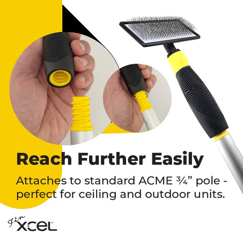 FinXCEL condenser coil cleaning tool helps maintain outdoor coils efficiently.