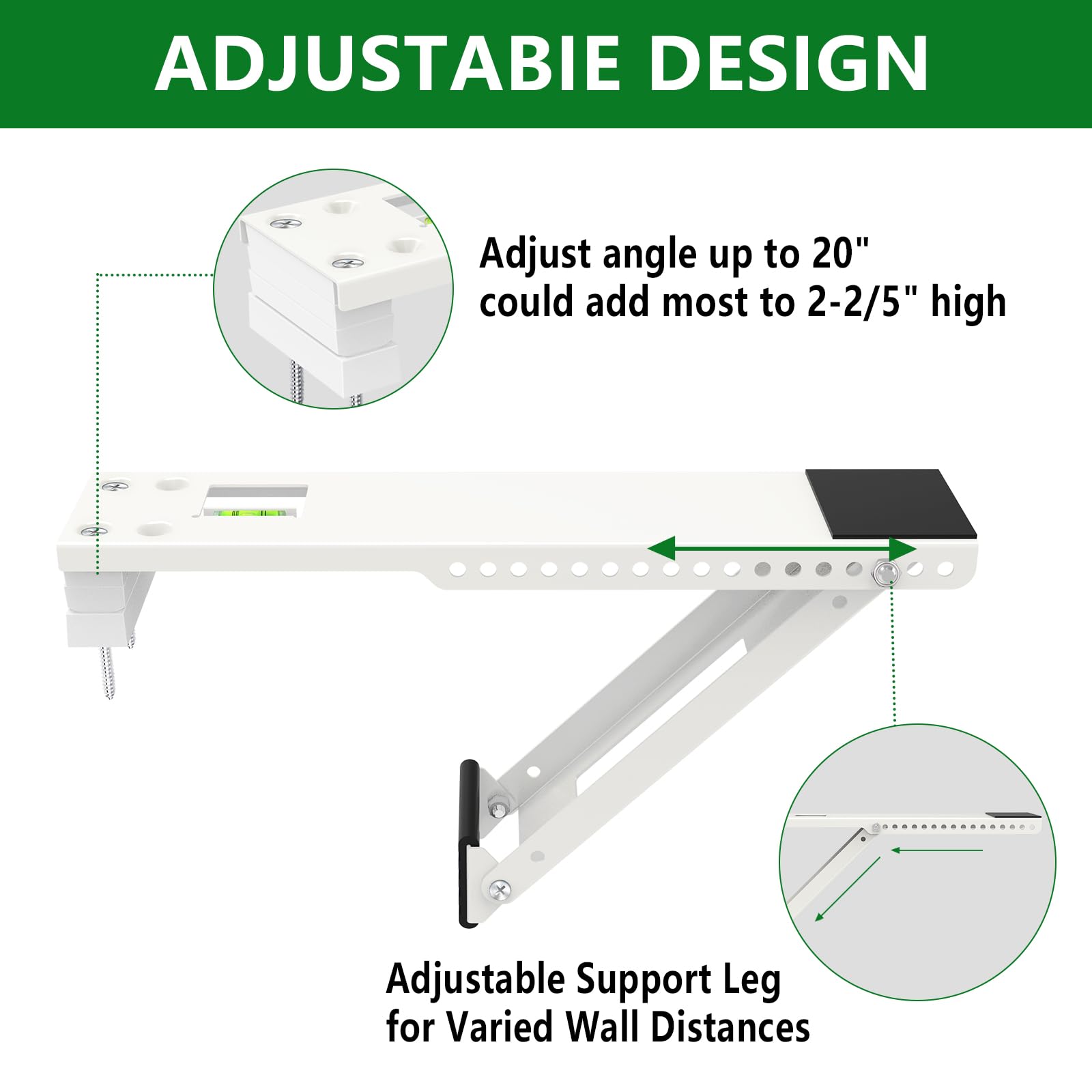 Fioracl built-in bubble level helps correct mounting slope
