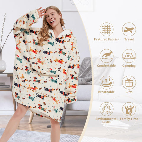 Fiosnow blanket hoodie wearable design supports versatile lounging and light outdoor events.