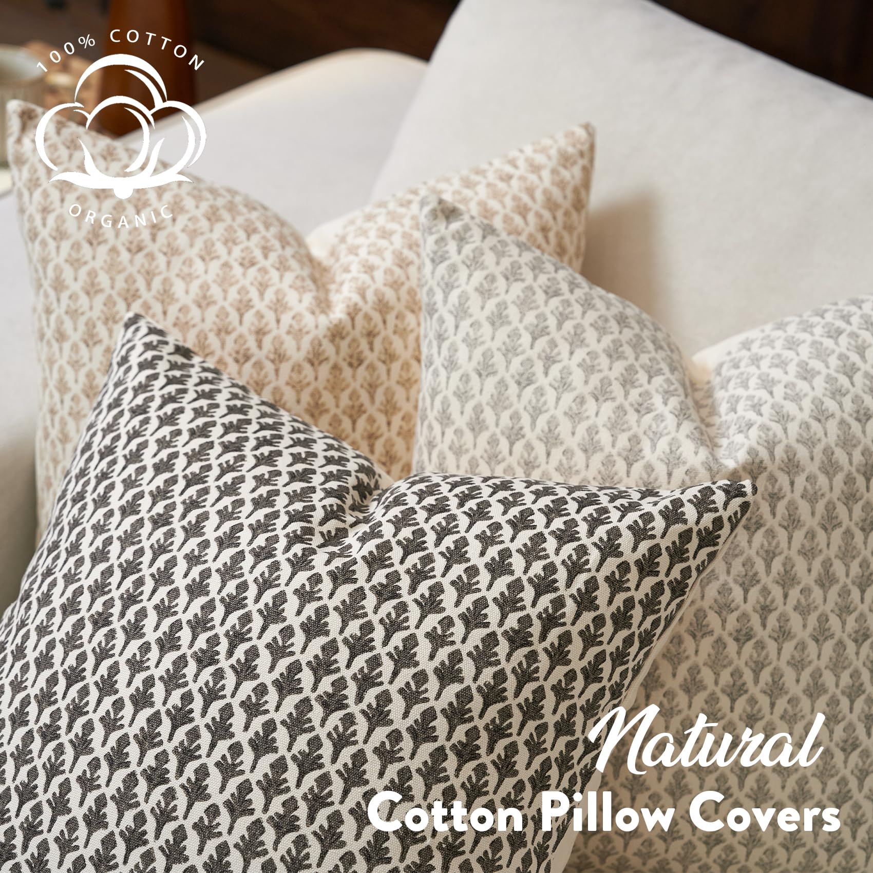 Fiouovo couch pillow cover enhances farmhouse and modern spaces.