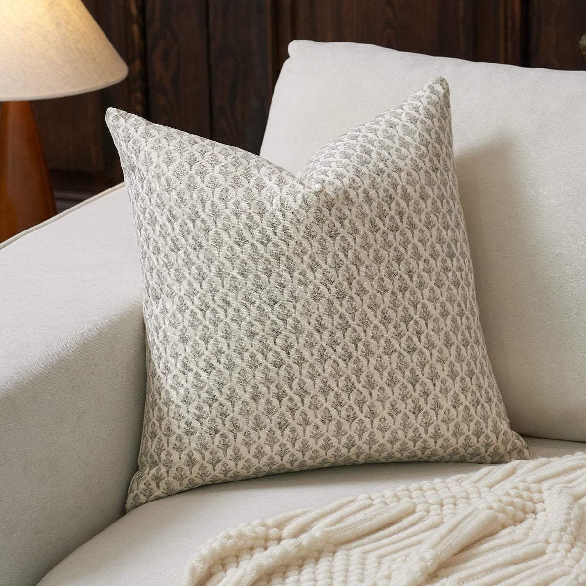 FIOUOVO floral pillow cover 24x24 adds soft texture to your sofa.