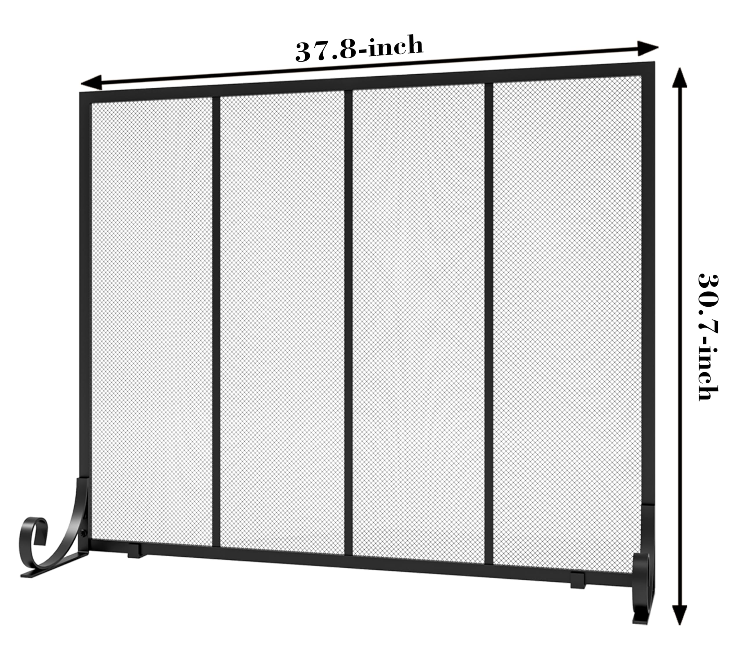 Fire Beauty fireplace screen wrought-iron mesh showcases transparent protection with easy maintenance.