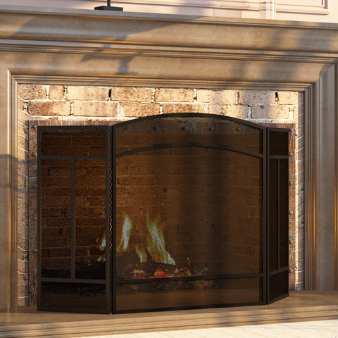 Fire Beauty foldable 3-panel design adapts to your fireplace setup.