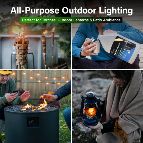Outdoor lantern scene using Firefly Eucalyptus Formula for easy ignition.