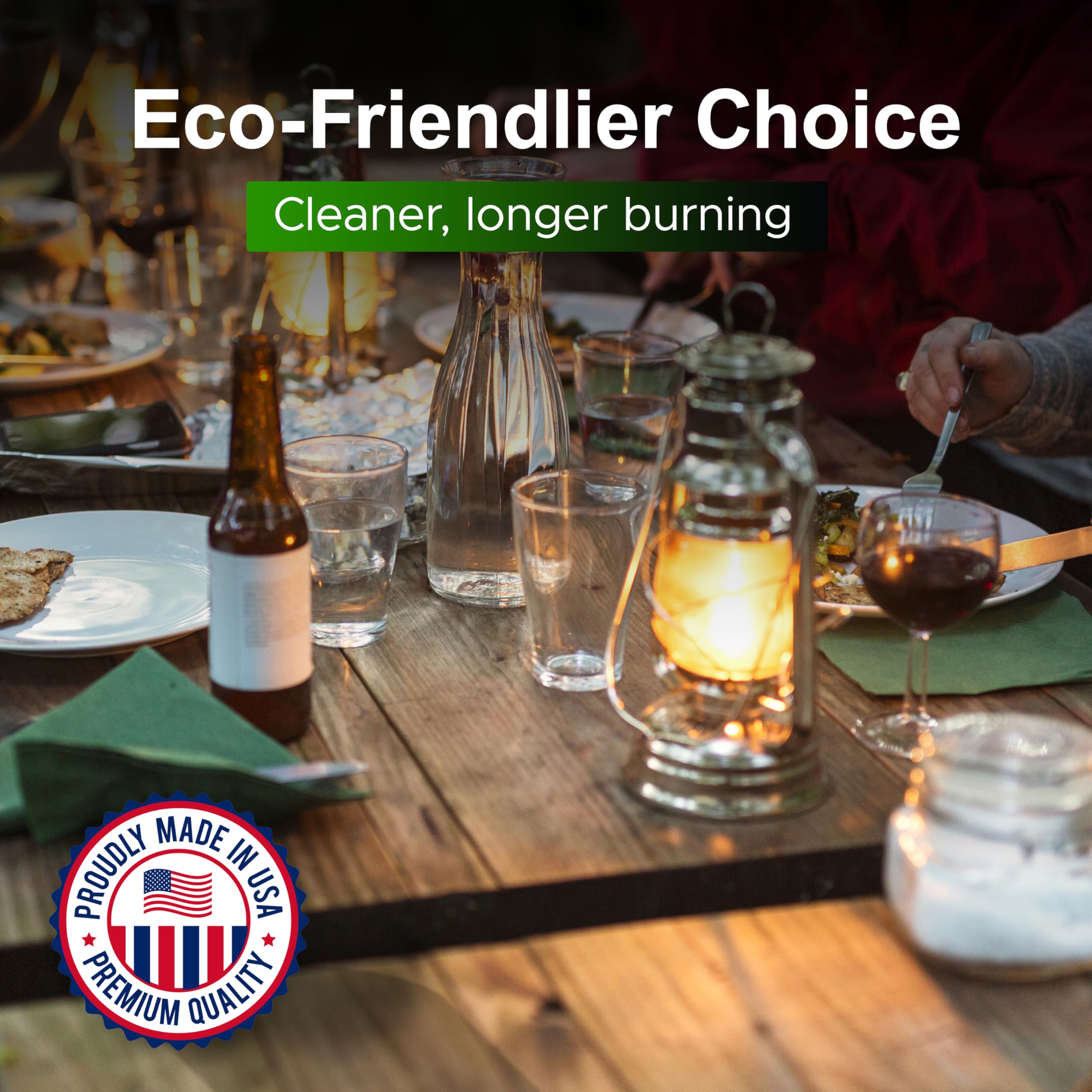 Patio ambiance enhanced by Firefly Eucalyptus Formula in outdoor lighting.