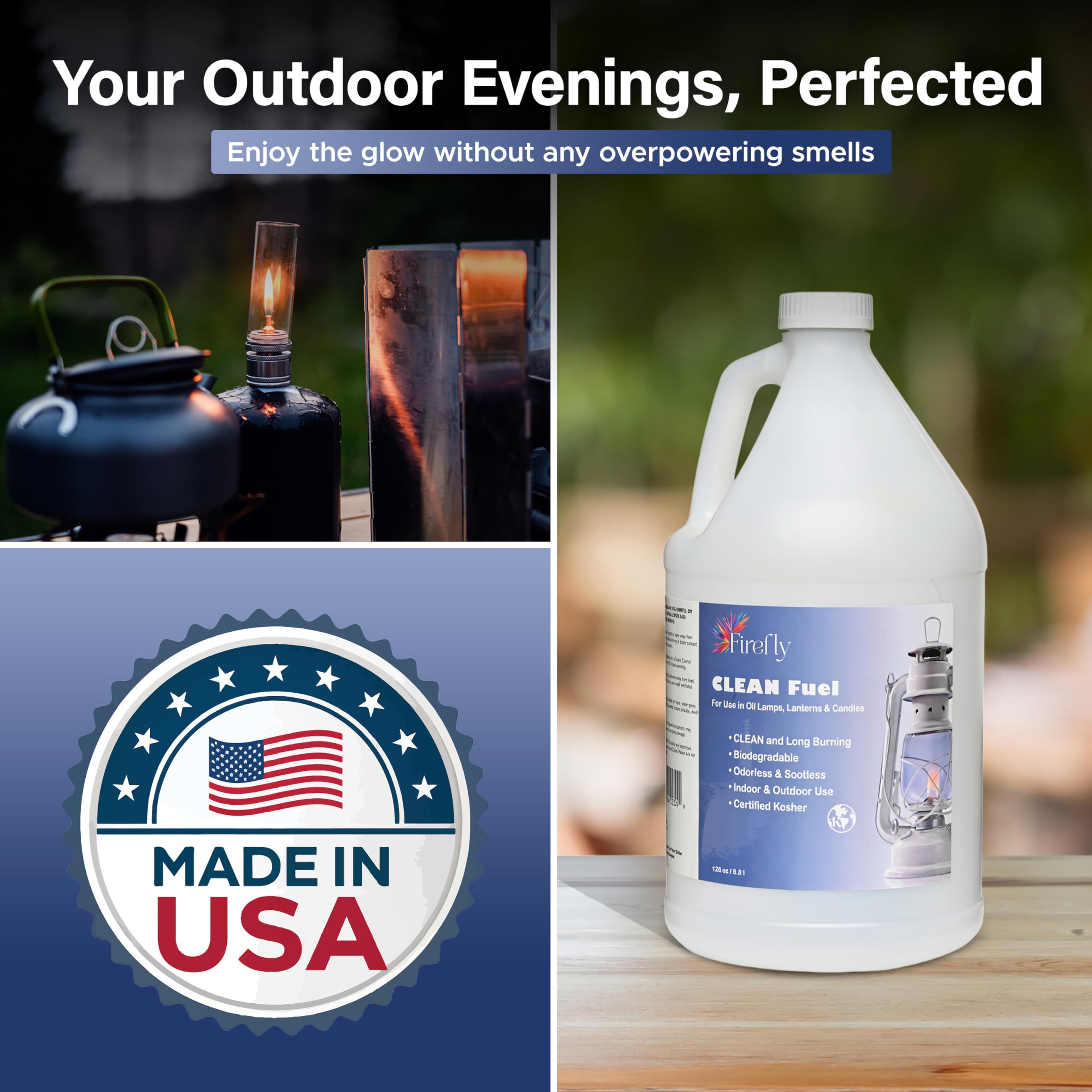 Firefly Fuel Clean Fuel Lamp Oil all-weather burn for reliable performance