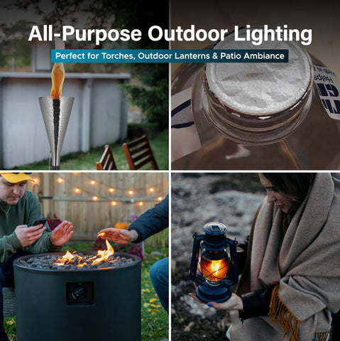 Outdoor lantern scene powered by Firefly Fuel Clean for reliable performance.