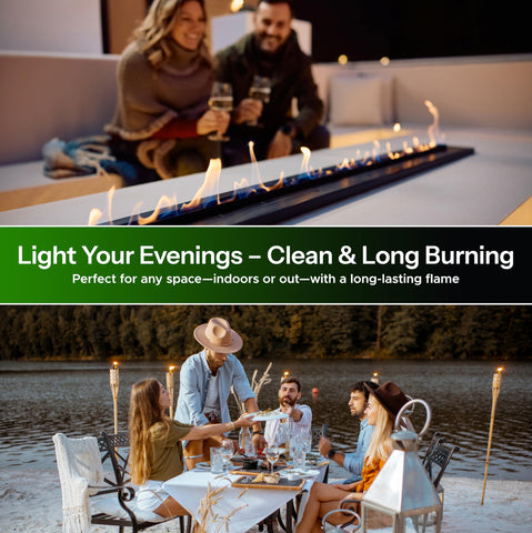 Firefly Fuel Eucalyptus lamp oil pour action shows low-soot burn