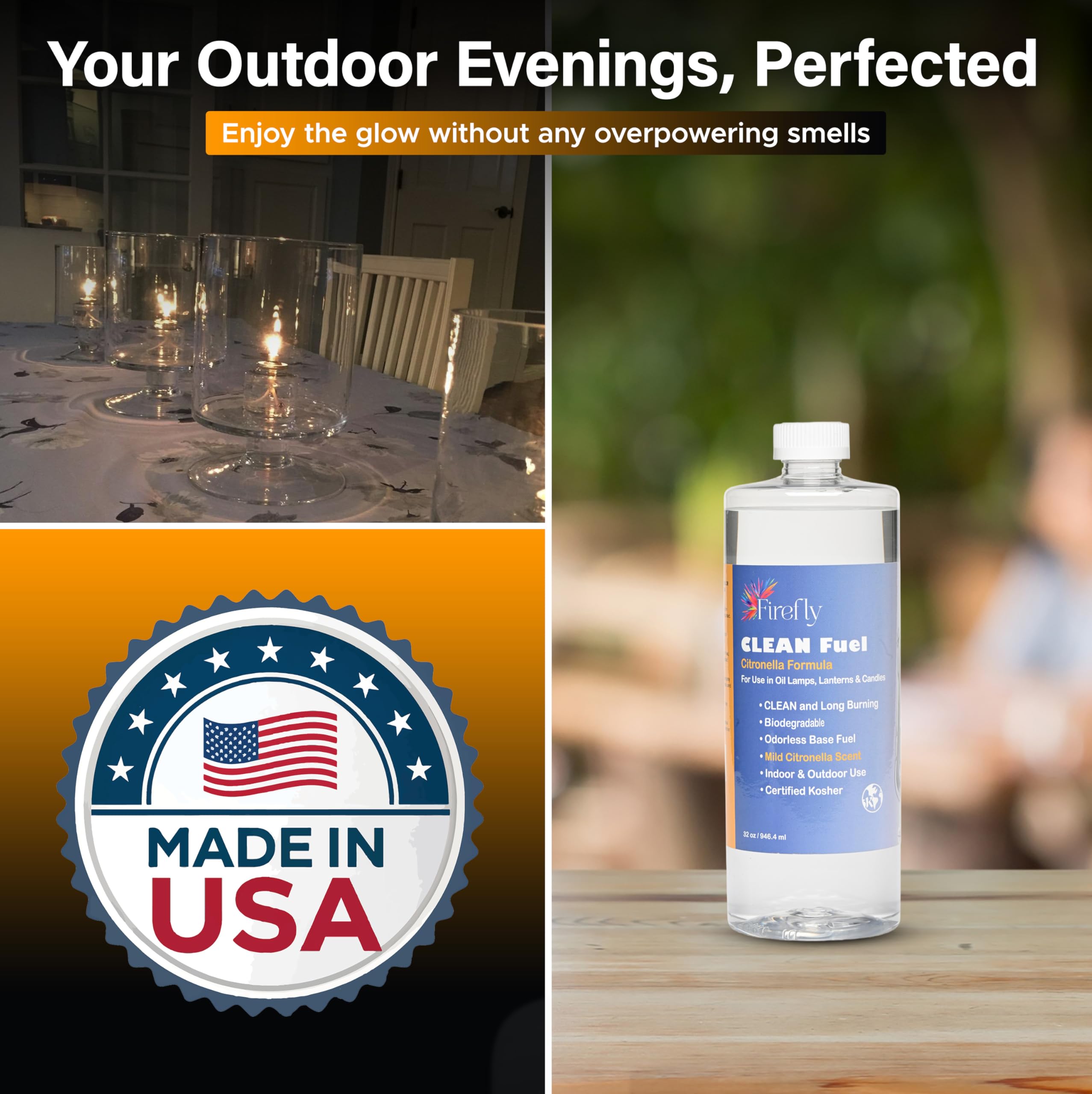 Firefly Fuel Odorless Burn reducing kitchen and living space odor