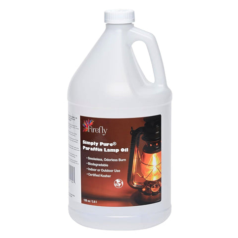 Firefly Fuel Premium Paraffin Oil powers a smokeless indoor lamp.