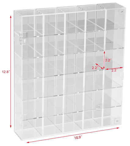 FireOrange wall-mount display case with mirrored rooms for dust-free storage.
