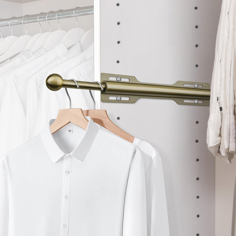 FIRJOY antique-brass-finish in two-pack adds a durable, stylish closet upgrade.