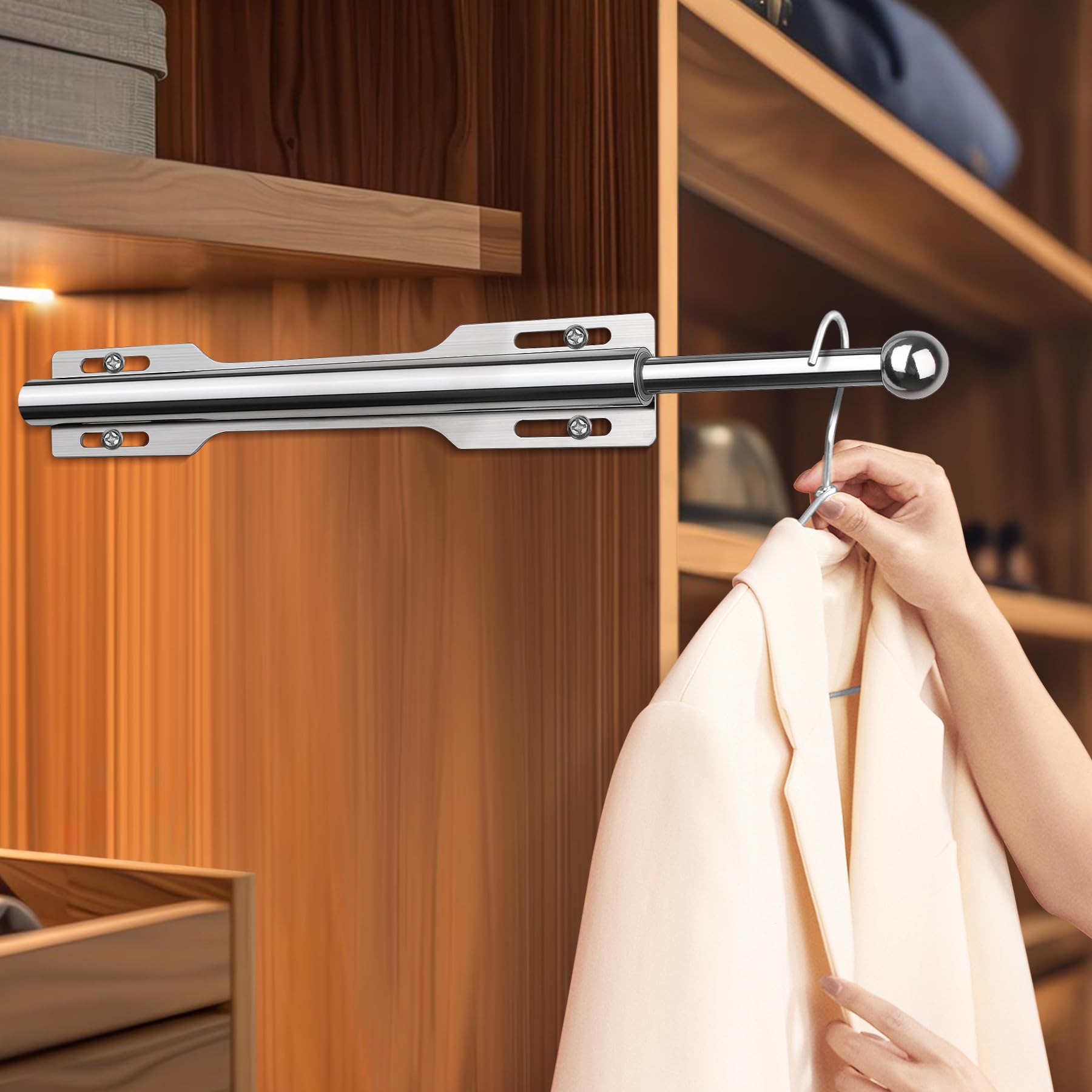 FIRJOY entryway coat and hat rod chrome for fast access