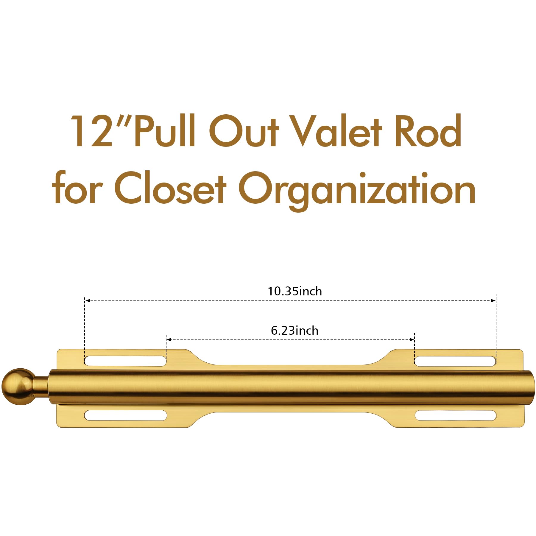 FIRJOY valet rod brushed-gold construction provides durable garment support.