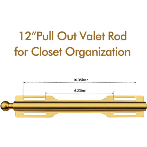 FIRJOY valet rod brushed-gold construction provides durable garment support.