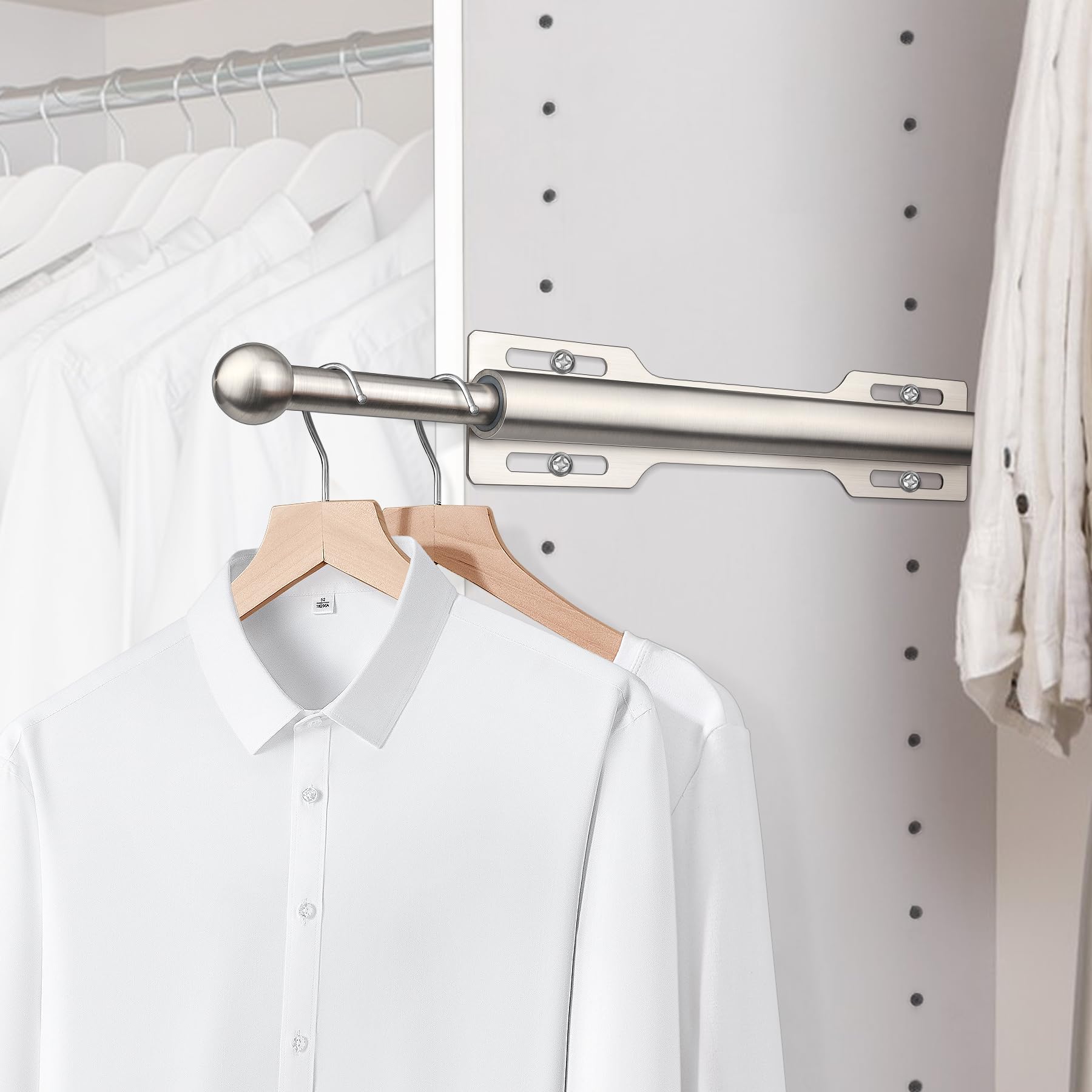 FIRJOY pull-out valet rod extended for convenient daily hanging