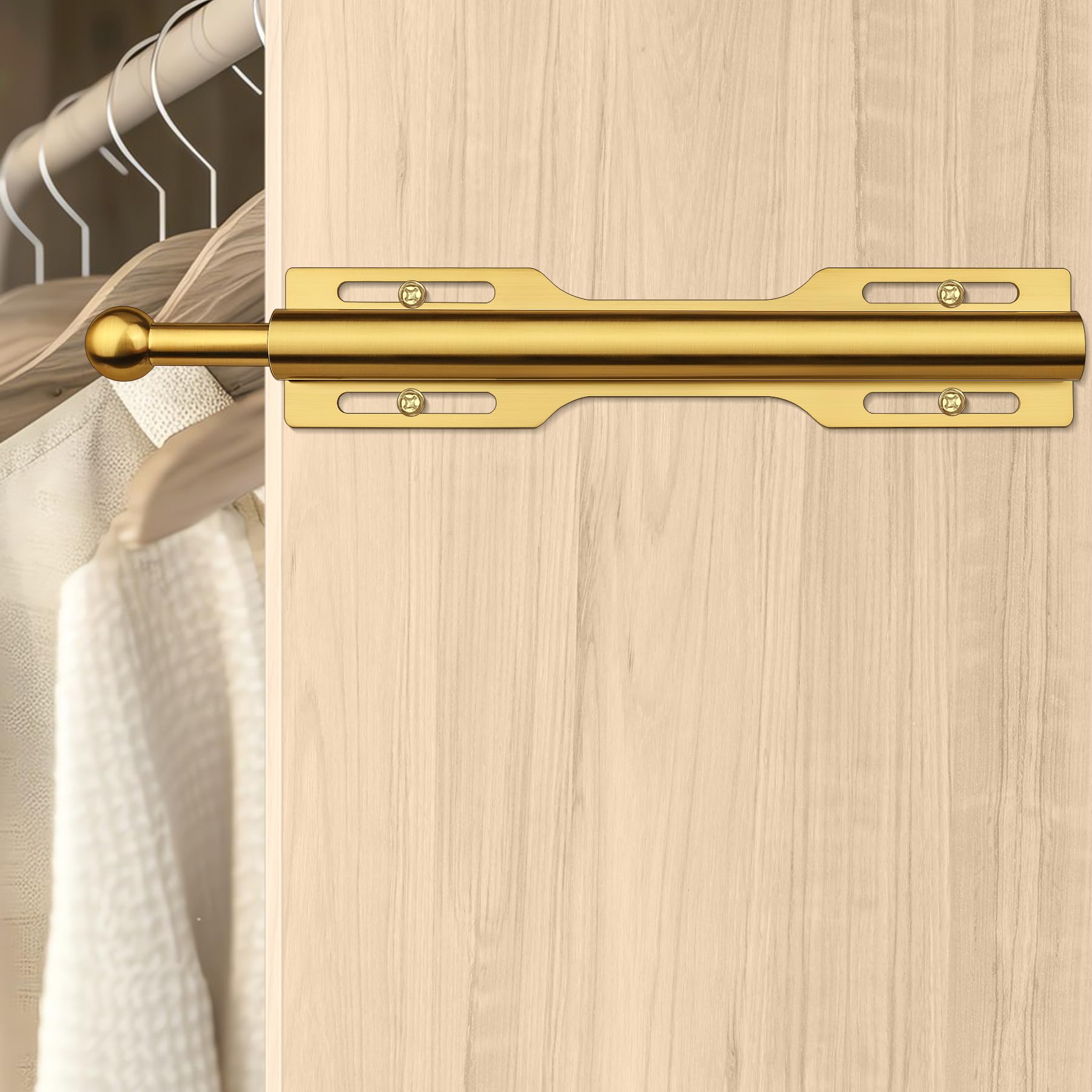 FIRJOY valet rod space-saving design reduces clutter in a small closet.