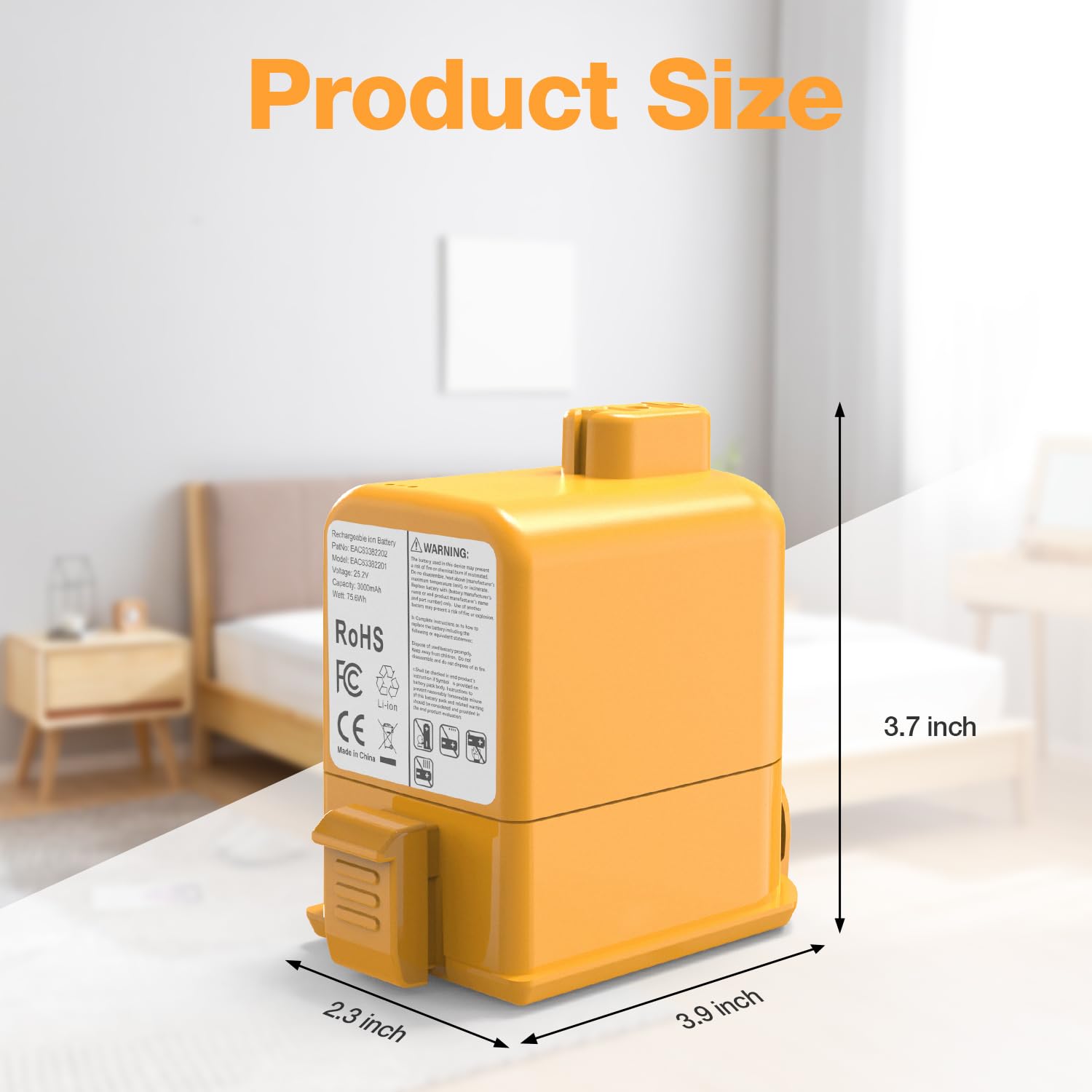 FirstPower Pro 25.2V battery LG CordZero A9 compatibility chart graphic.