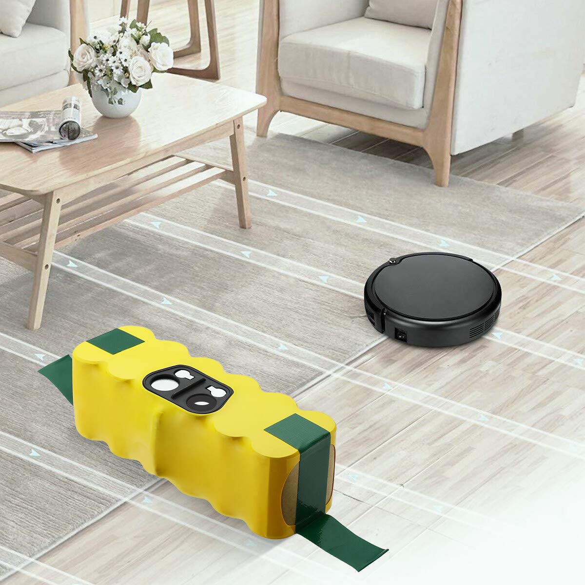 FirstPower Roomba battery durability image suggests long life and reliability.