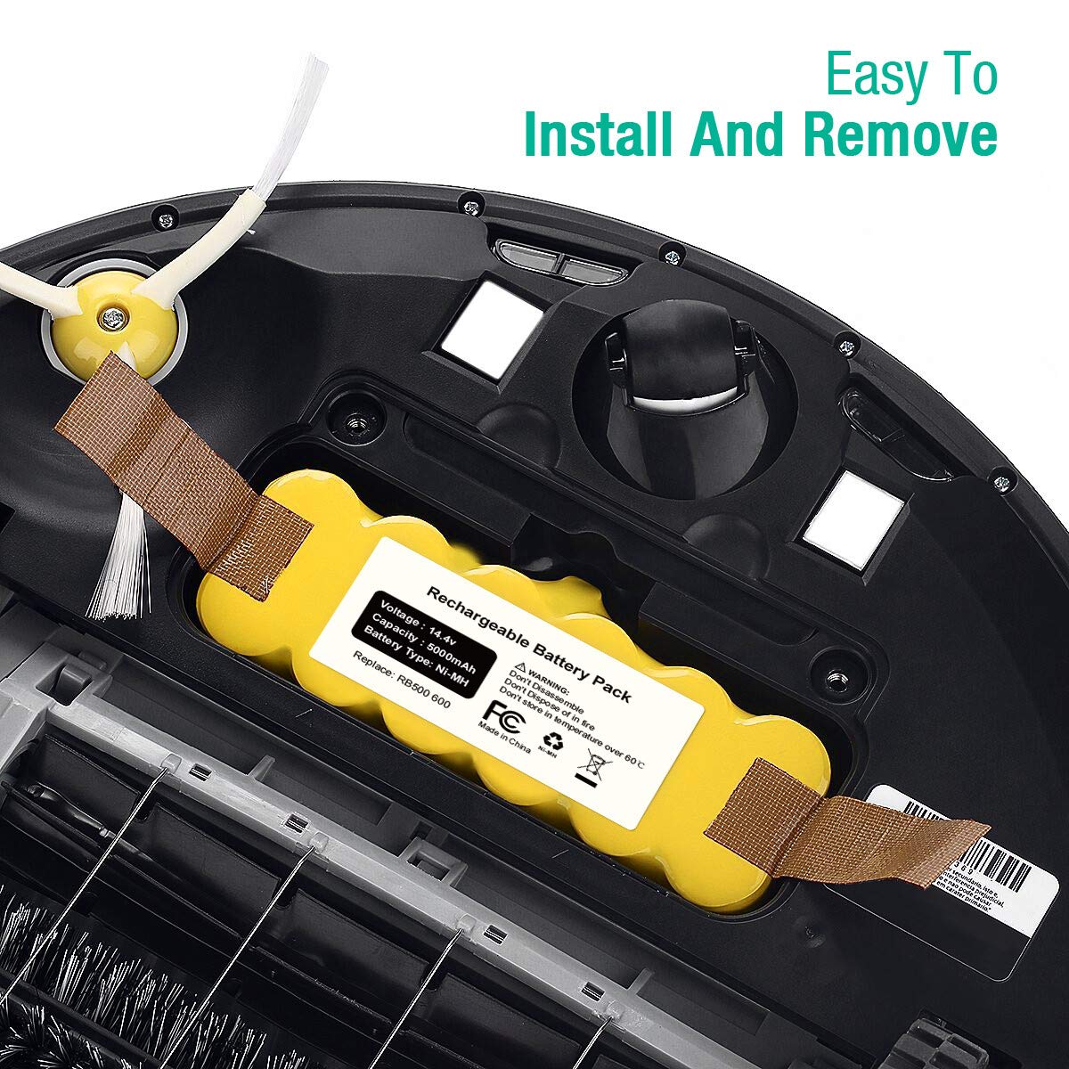 FirstPower Roomba battery in use on Roomba demonstrates extended cleaning sessions.