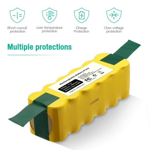 FirstPower Roomba battery installation guide illustration supports quick swaps.
