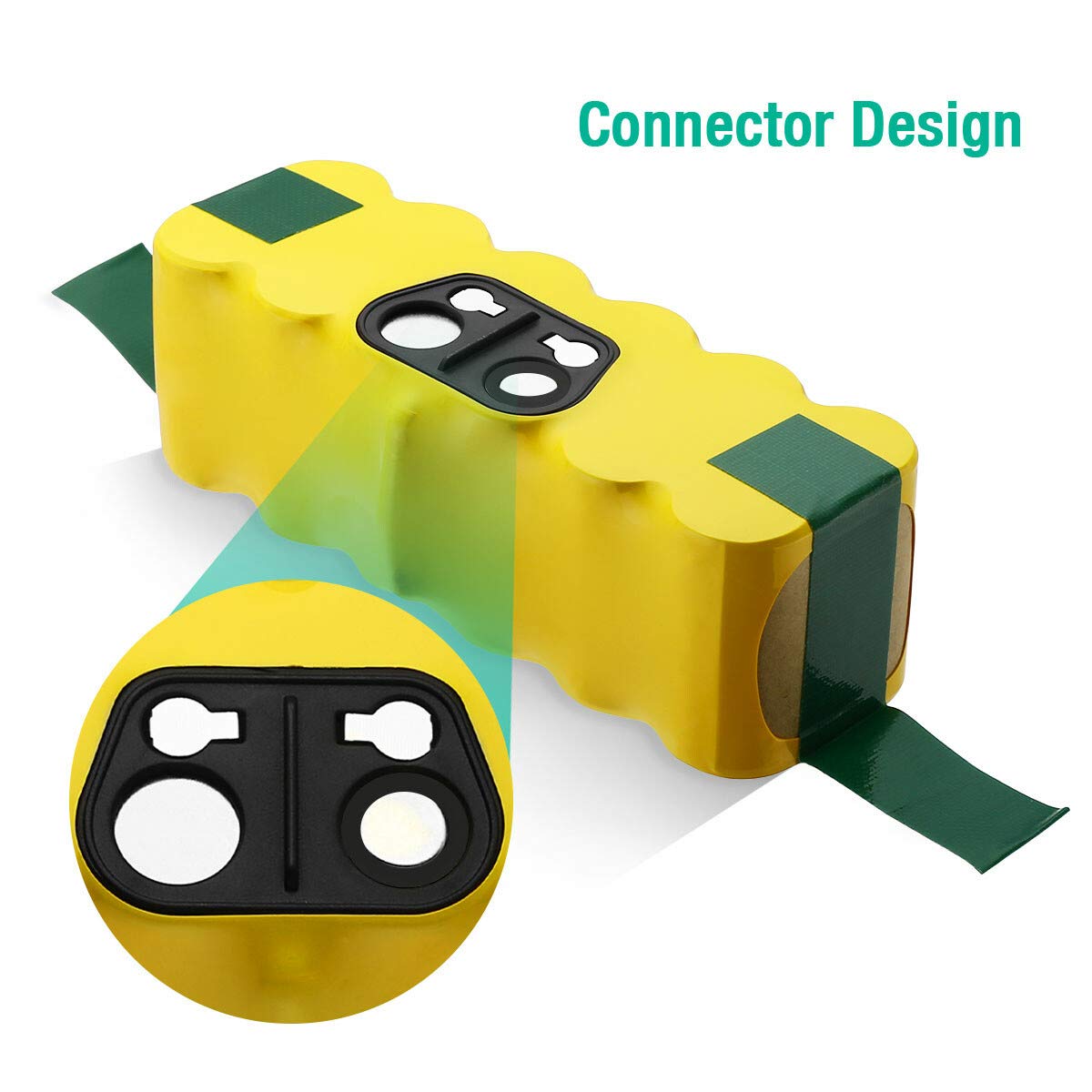 FirstPower Roomba battery recharge port highlights easy charging and maintenance.