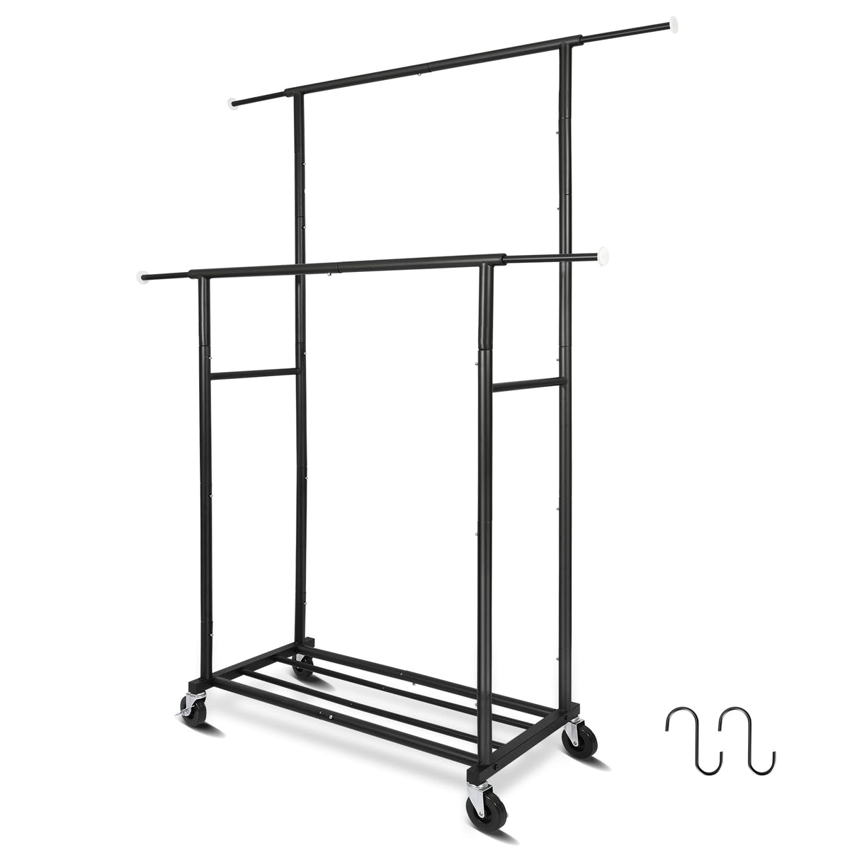 Fishat Stand Portable Garment Rack with wheels for easy mobility and reorganization.