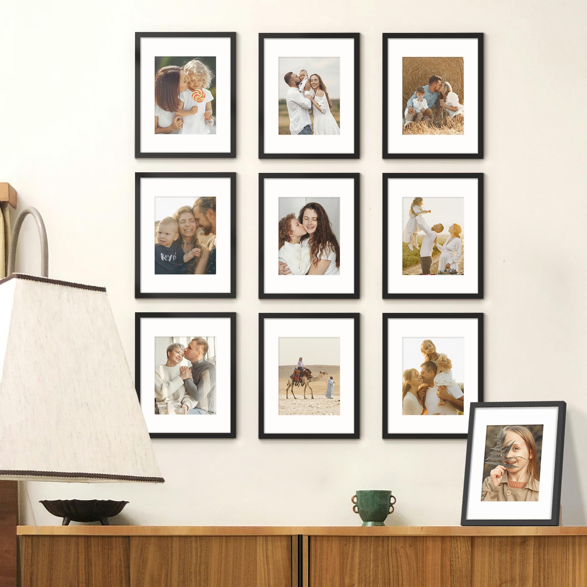 Fisnish 11x14 frame without mat back view, clean and versatile for collage.