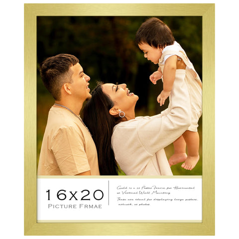Fisnish 16x20 gold front view frame for wall gallery display