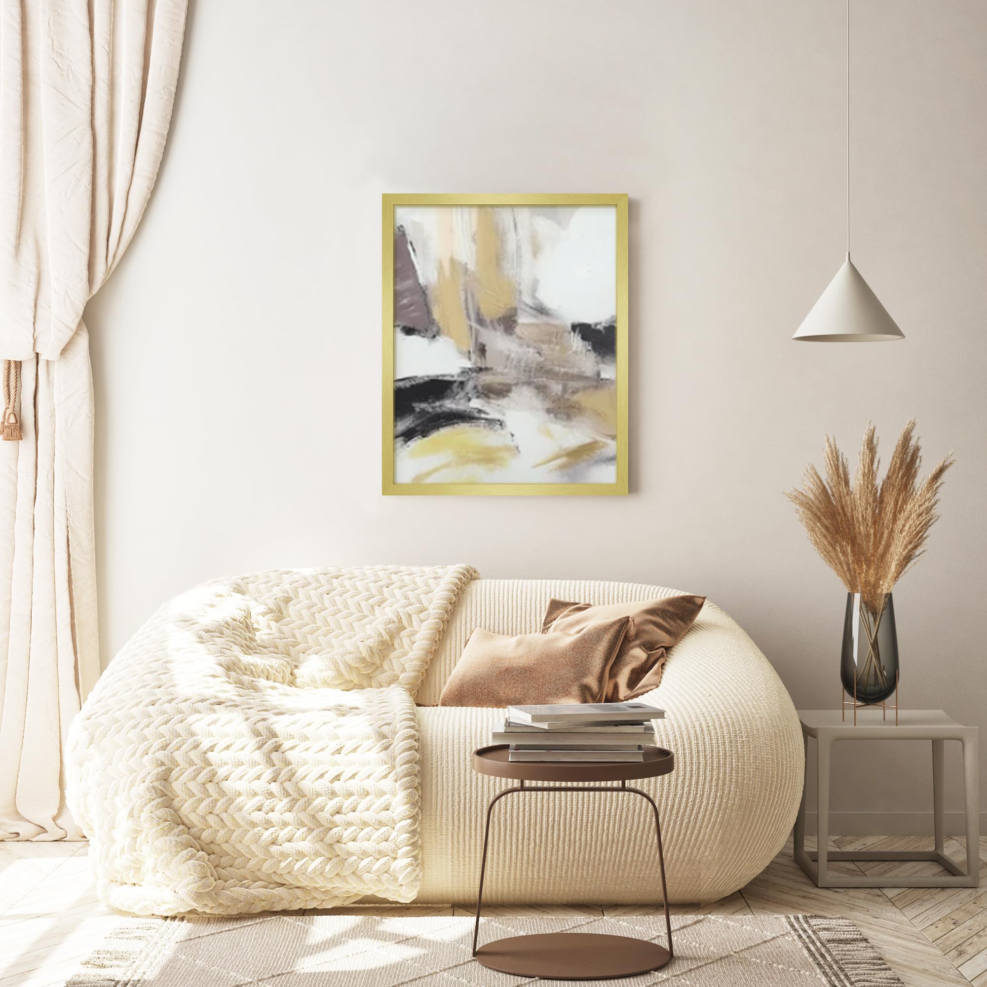 Fisnish 16x20 gold poster frame with horizontal mounting option