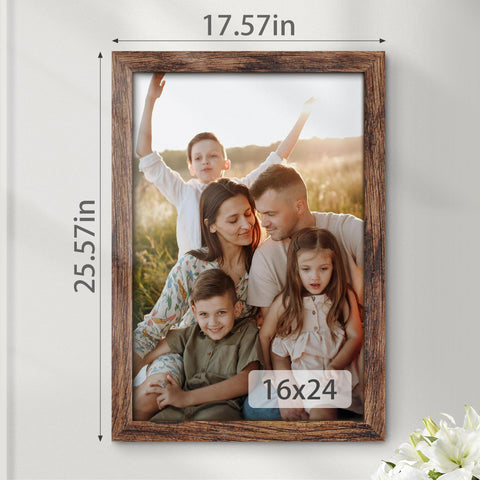 Fisnish 16x24 frame back hardware facilitates easy hanging.