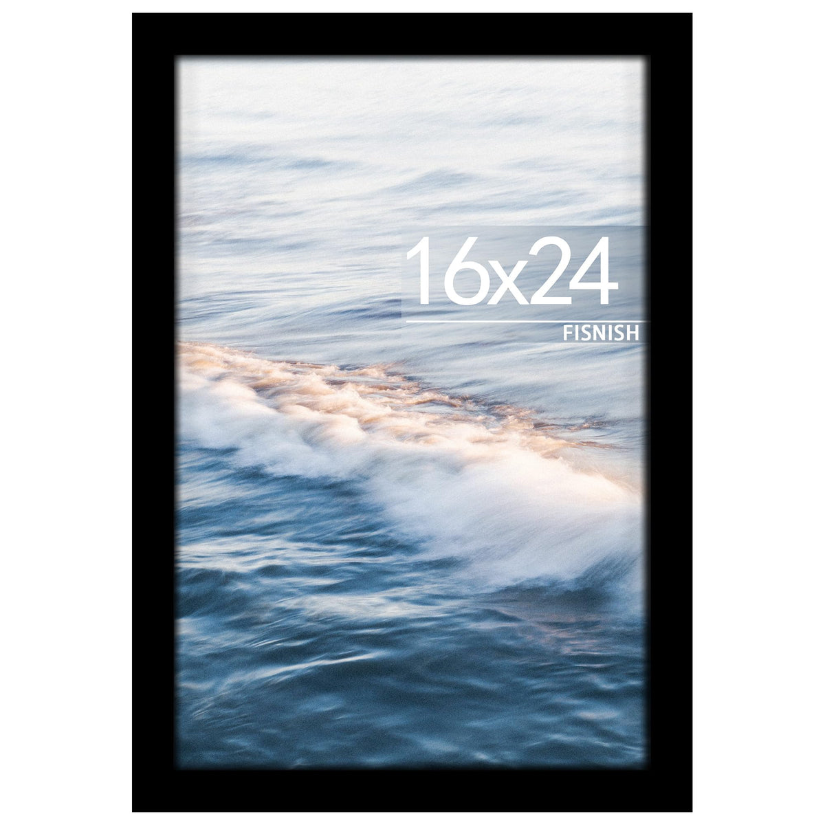 Fisnish 16x24 frame front view showing edge-to-edge display with clear plexiglass