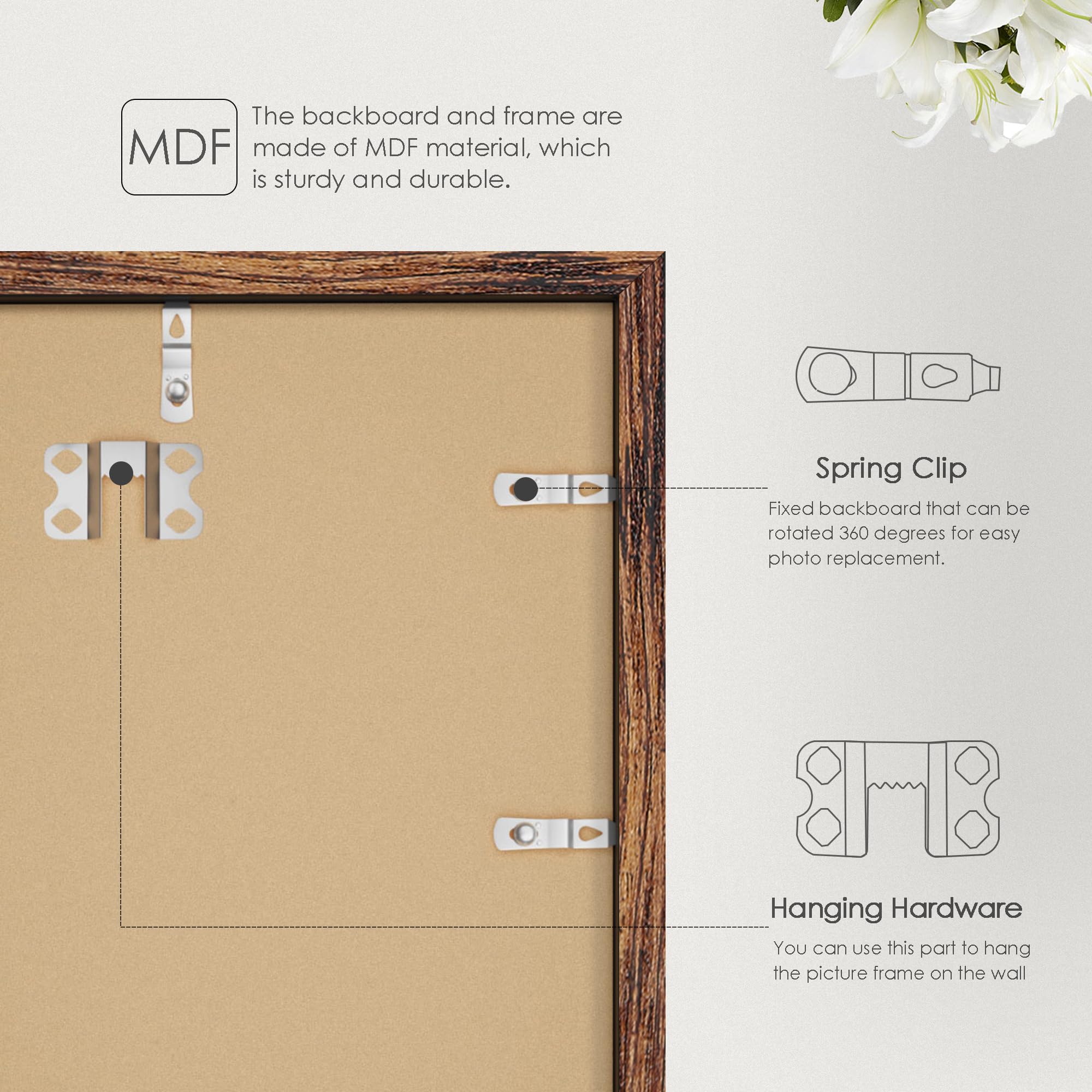 Fisnish packaging protects frames during shipping for worry-free delivery.