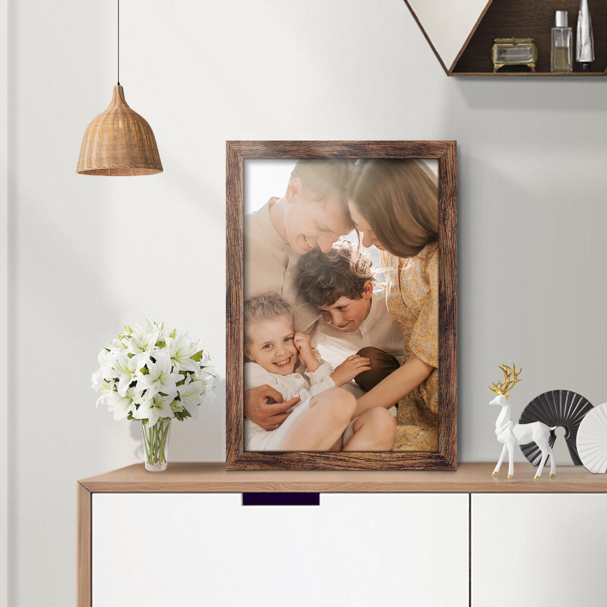 Fisnish 16x24 frame plexiglass close-up protects artwork with HD clarity.