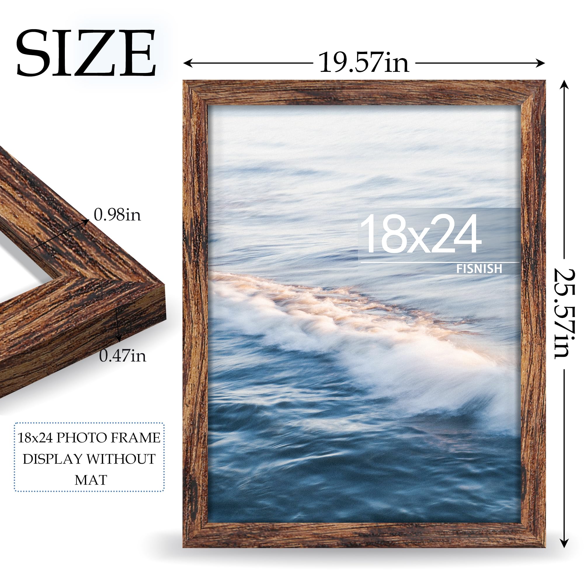 Fisnish 18x24 frame showing edge-to-edge display and plexiglass clarity
